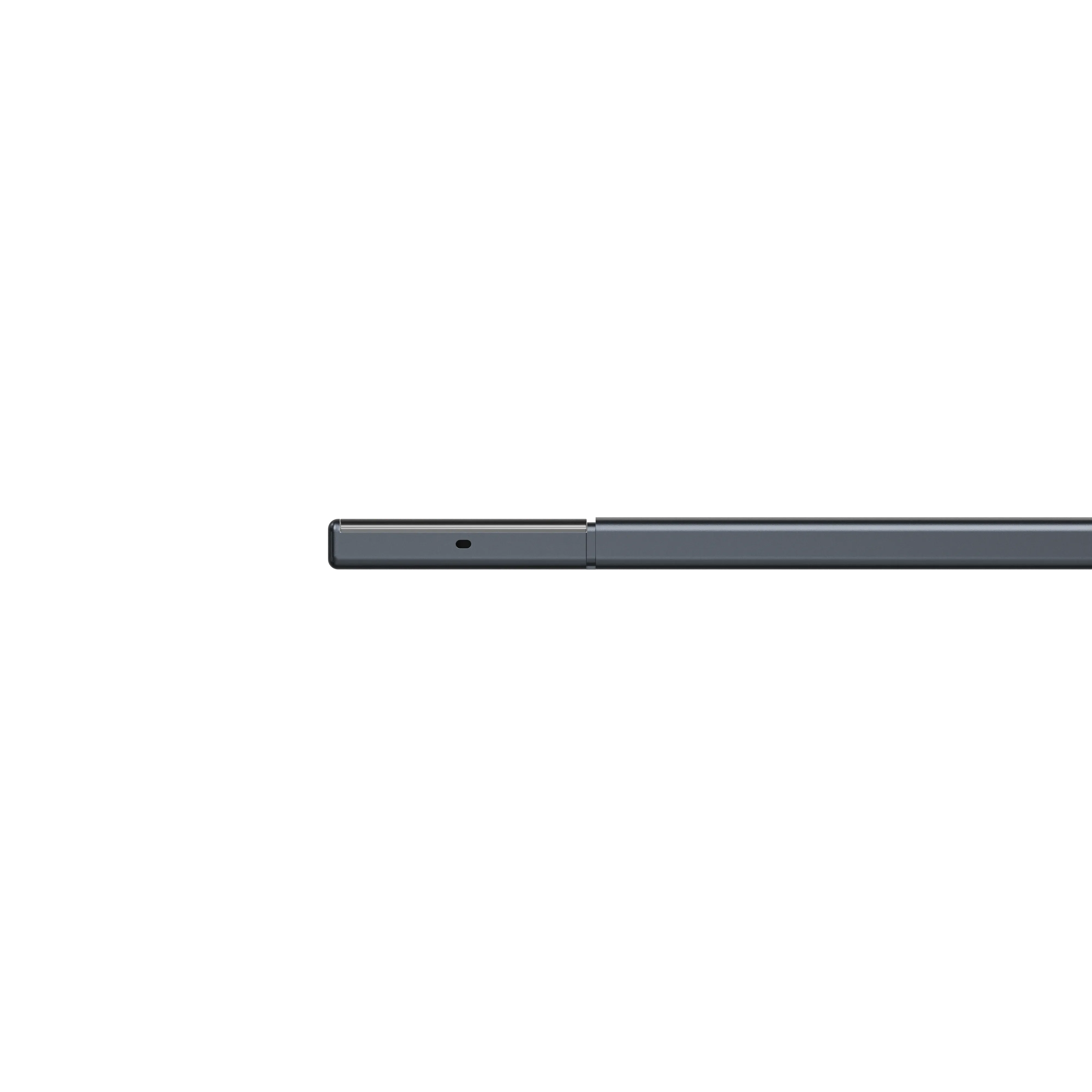 Sleek gray Plaud Note Pro AI voice recorder with minimalist cylindrical design featuring microphone port against black background
