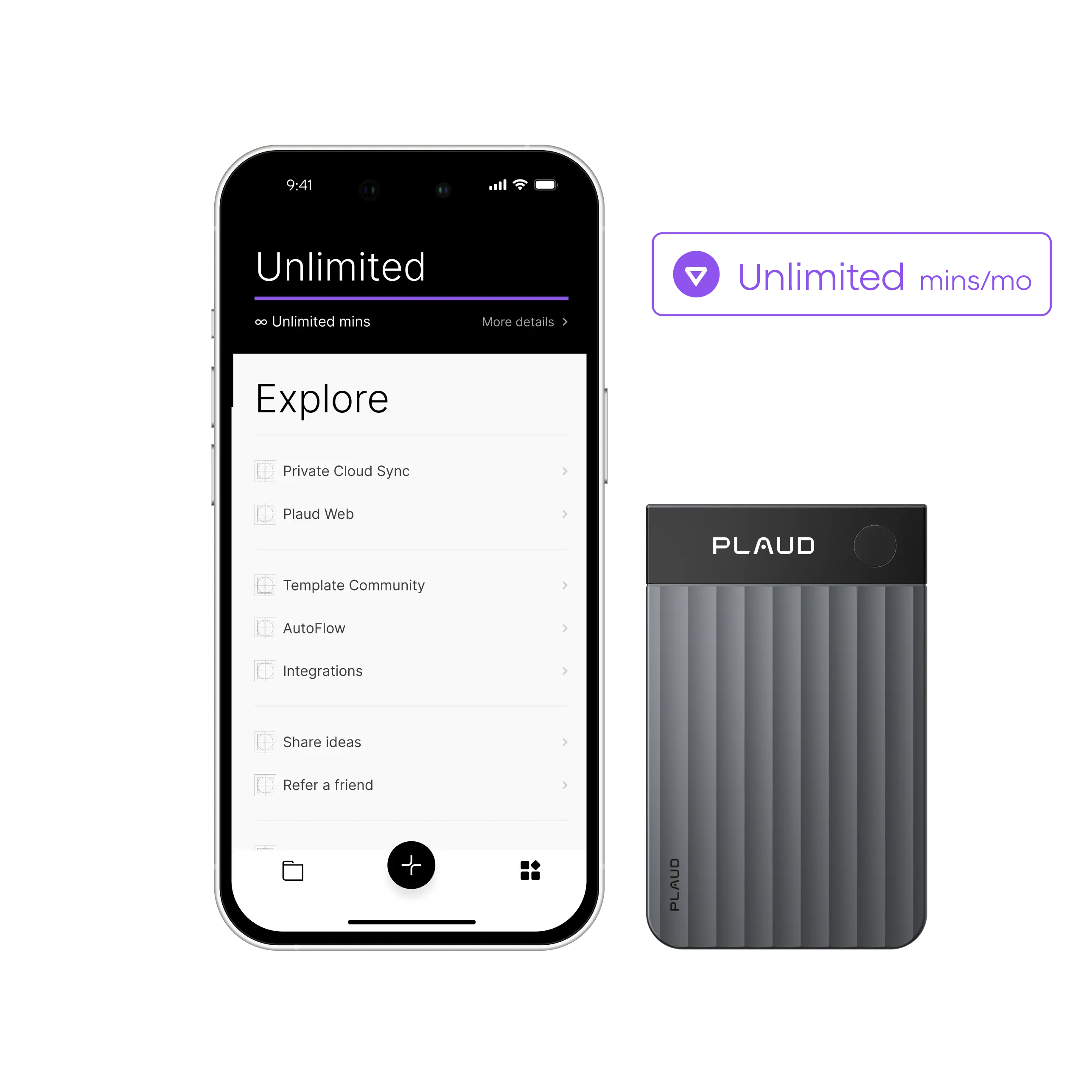 Plaud Note Pro & Plan Unlimited anual de IA
