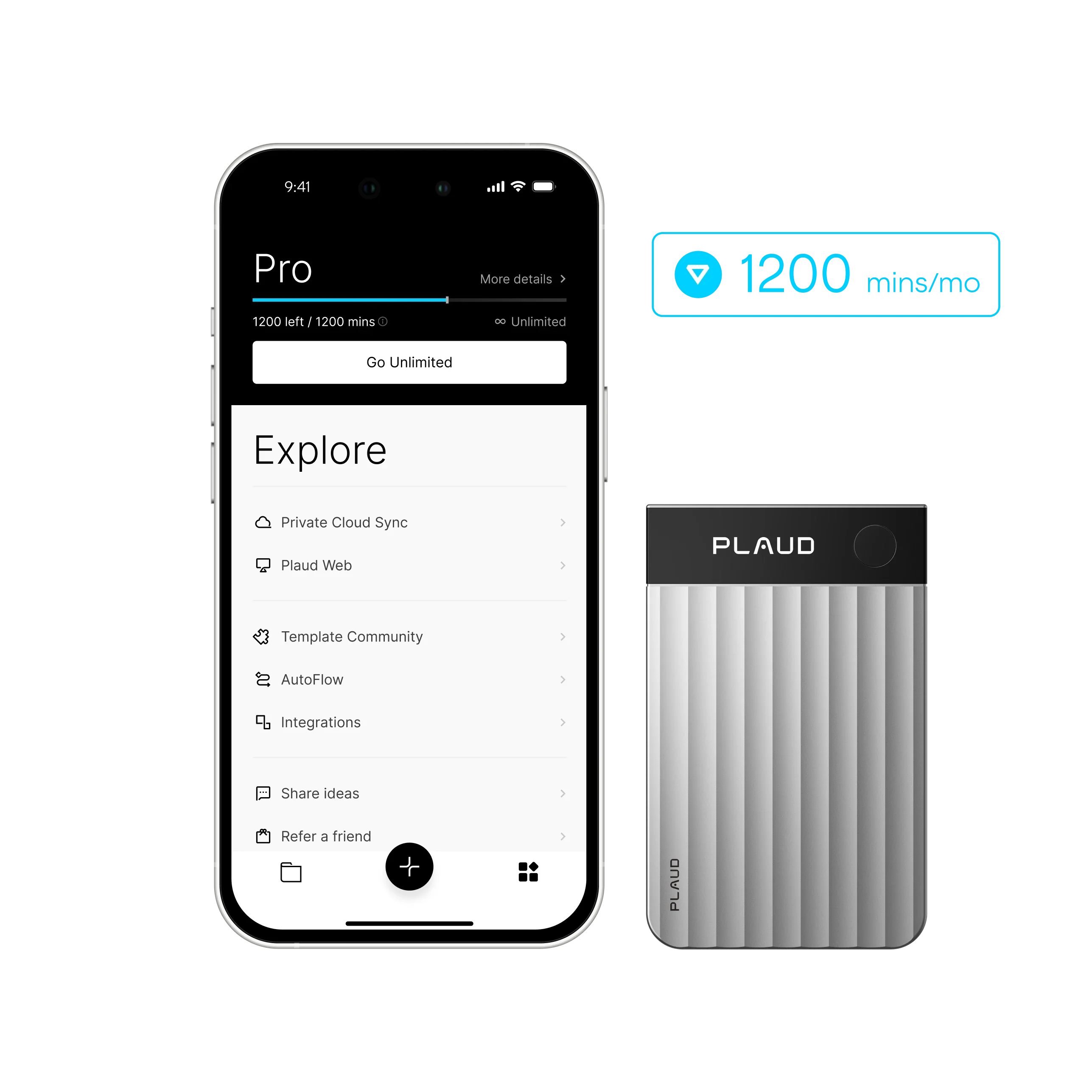 Plaud Note Pro & Plan Pro anual de IA
