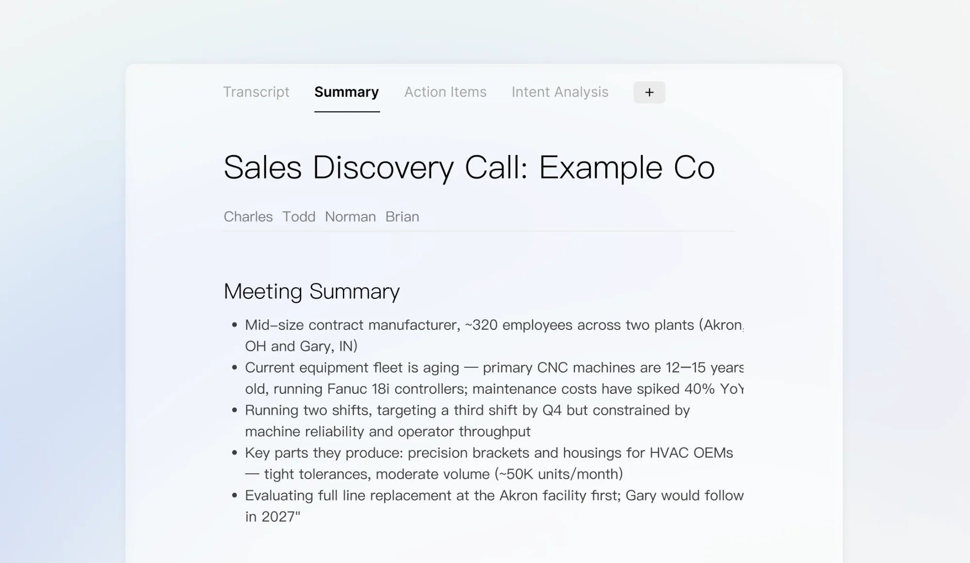 Plaud Note Summary Example Plaud Team